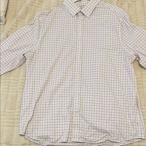 Men's Checkered Shirt - White and Brown